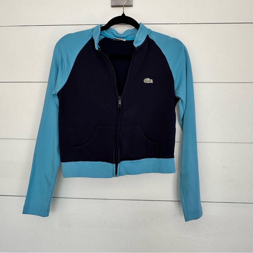 Blue Lacoste Cropped Y2K Jacket